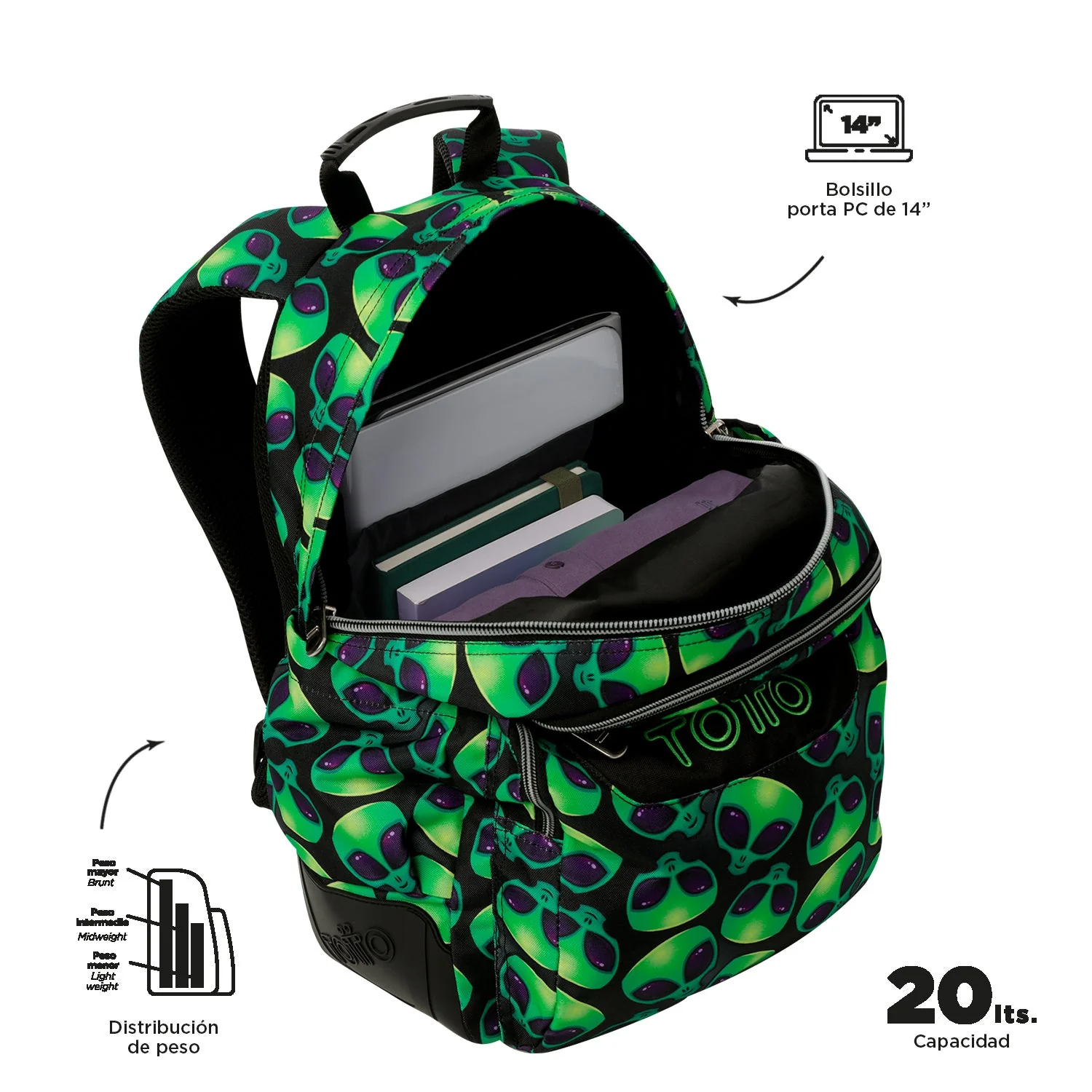 Pack escolar Ali - Mochila + Estuche 3 compartimentos - Image 5