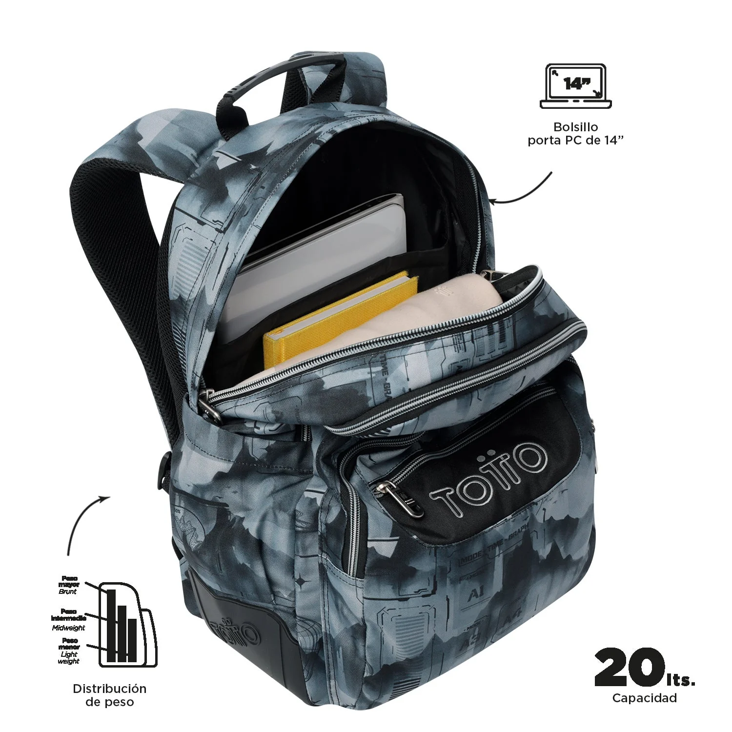 Pack escolar Digital Hill - Mochila + Estuche 3 compartimentos - Image 5