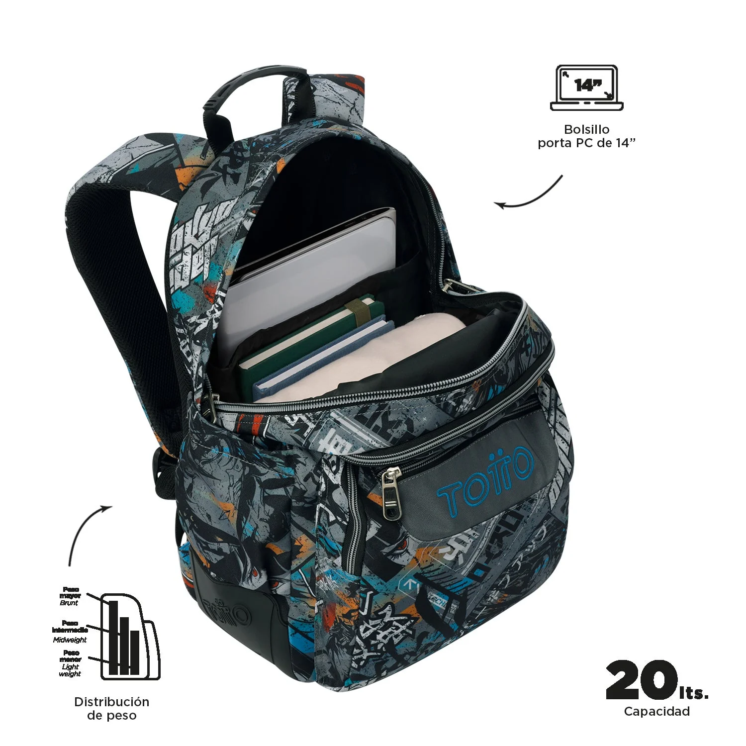 Pack escolar Okubo - Mochila + Estuche 3 compartimentos - Image 5