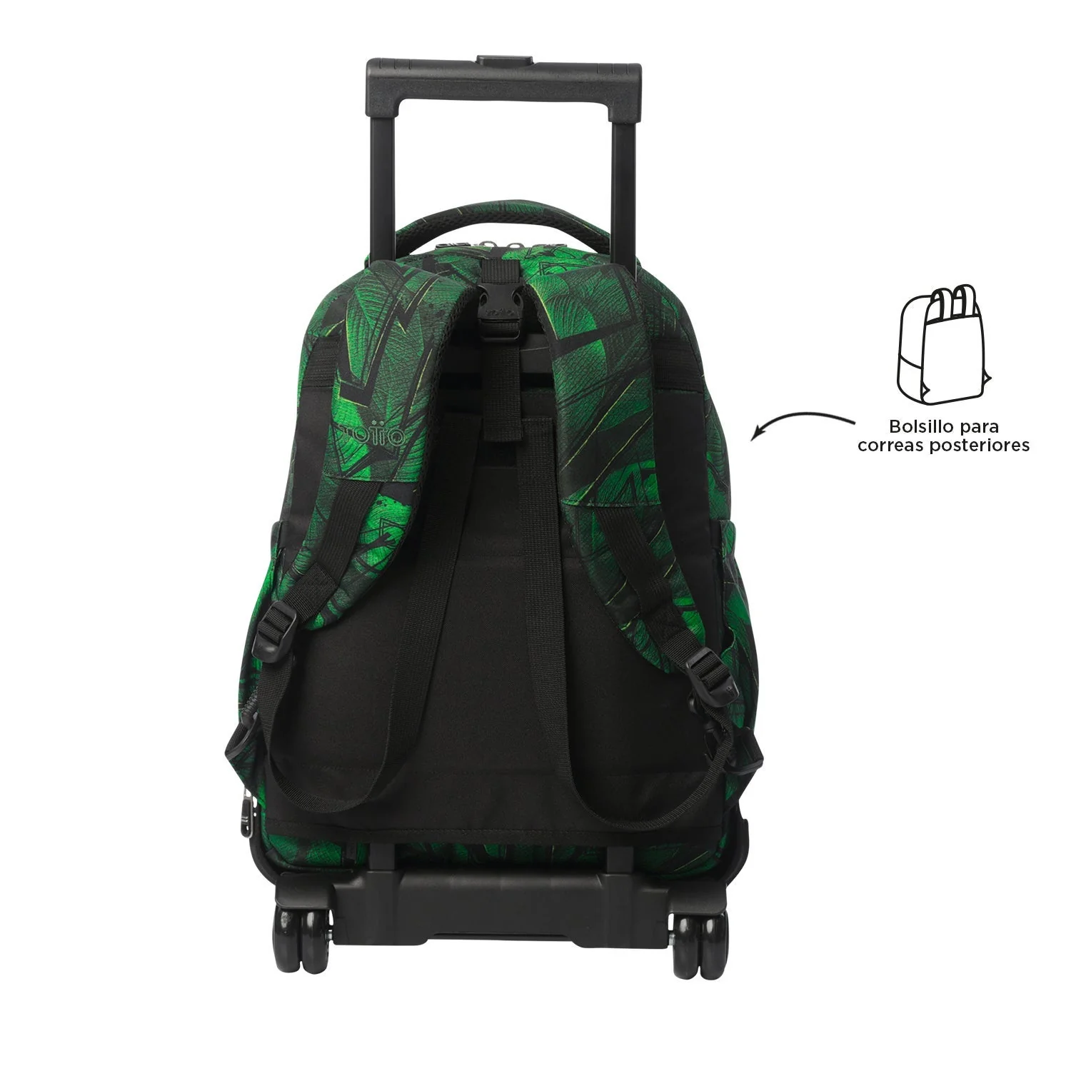 Pack escolar Jhony Jungle - Mochila con ruedas desmontable + Estuche 3 compartimentos - Image 5
