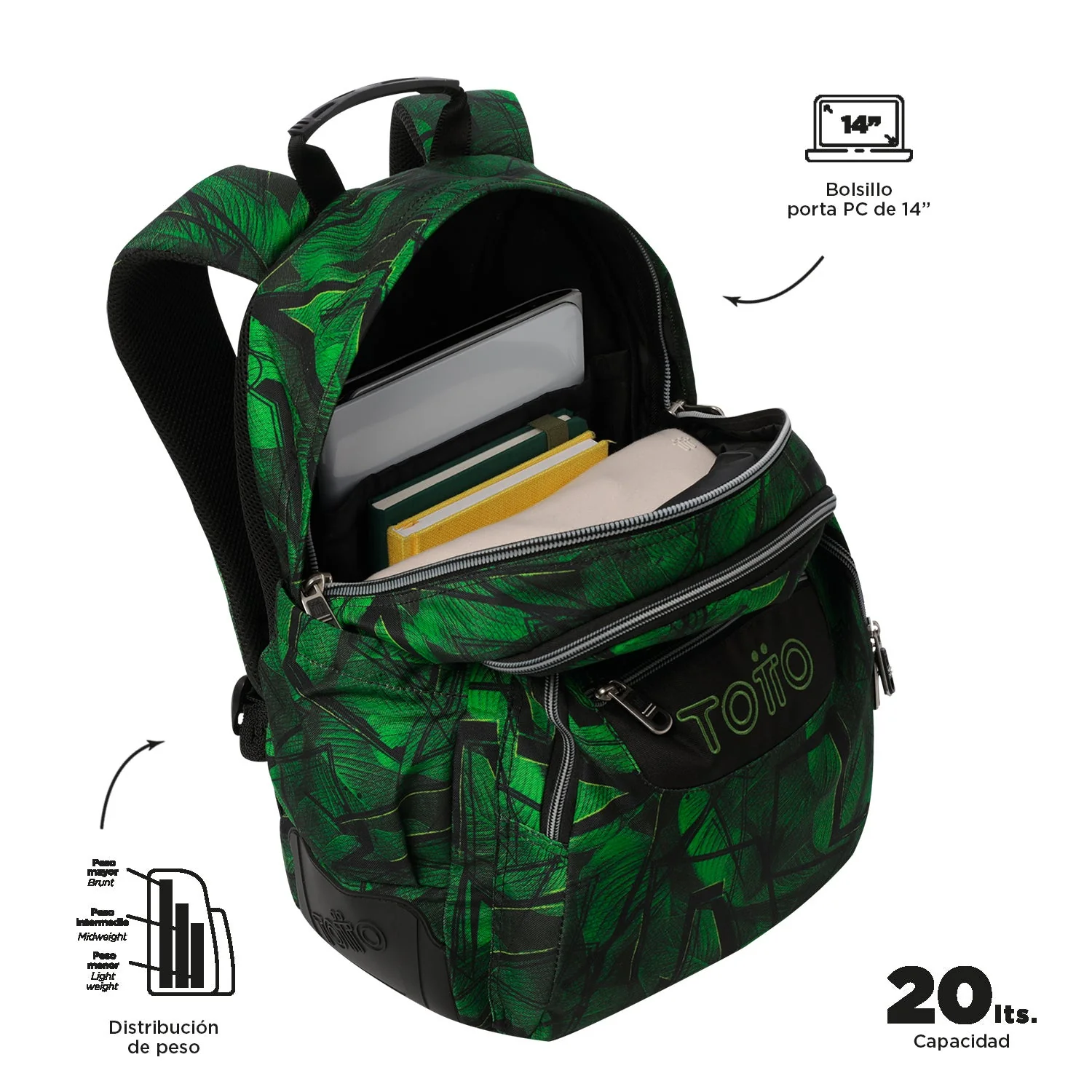 Pack escolar Jhony Jungle - Mochila + Estuche 3 compartimentos - Image 5