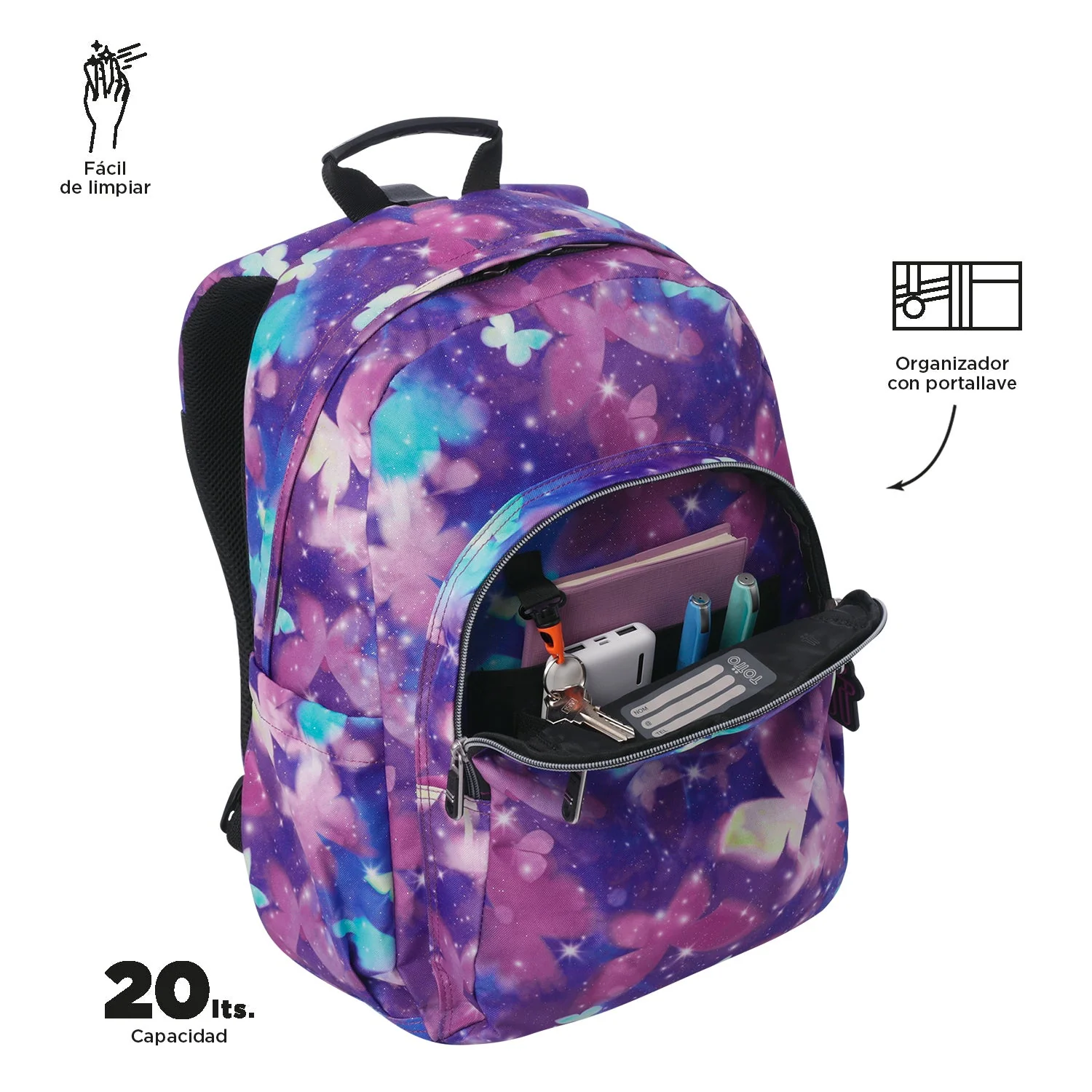 Pack escolar Star Butterfly - Mochila adaptable a carro + Estuche 3 compartimentos - Image 6