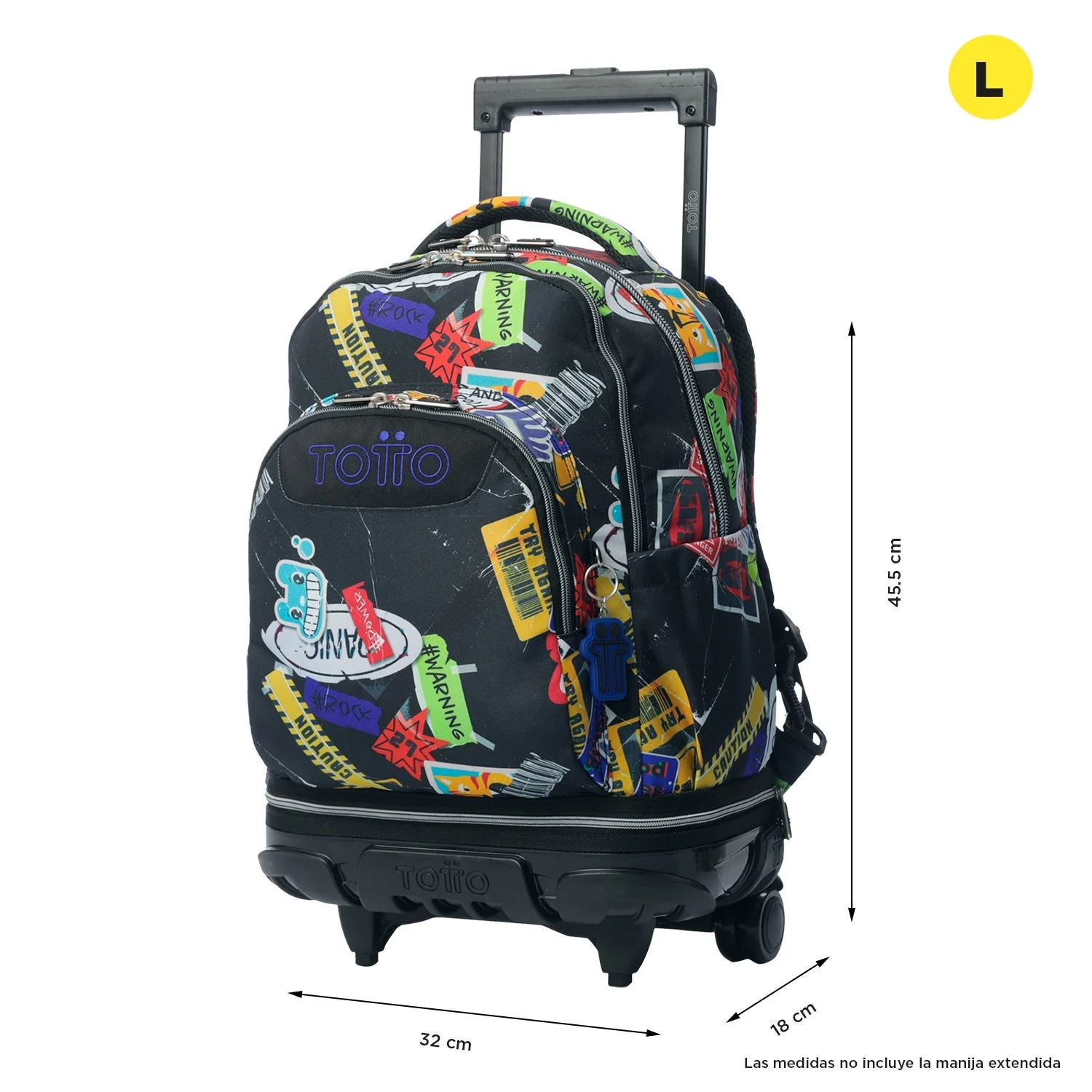 Pack escolar Sticky - Mochila con ruedas desmontable + Estuche 3 compartimentos - Image 4