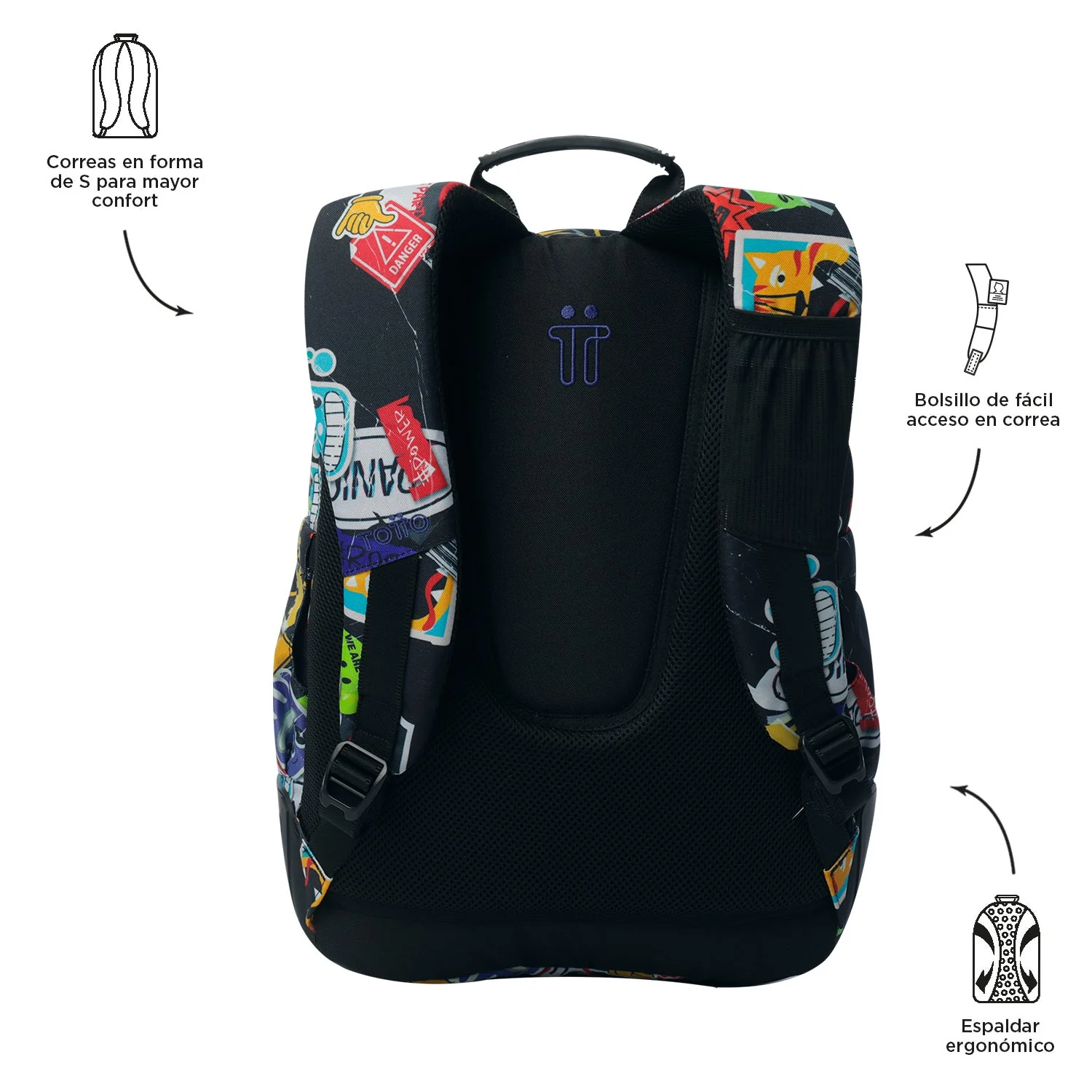 Pack escolar Sticky - Mochila + Estuche 3 compartimentos - Image 4