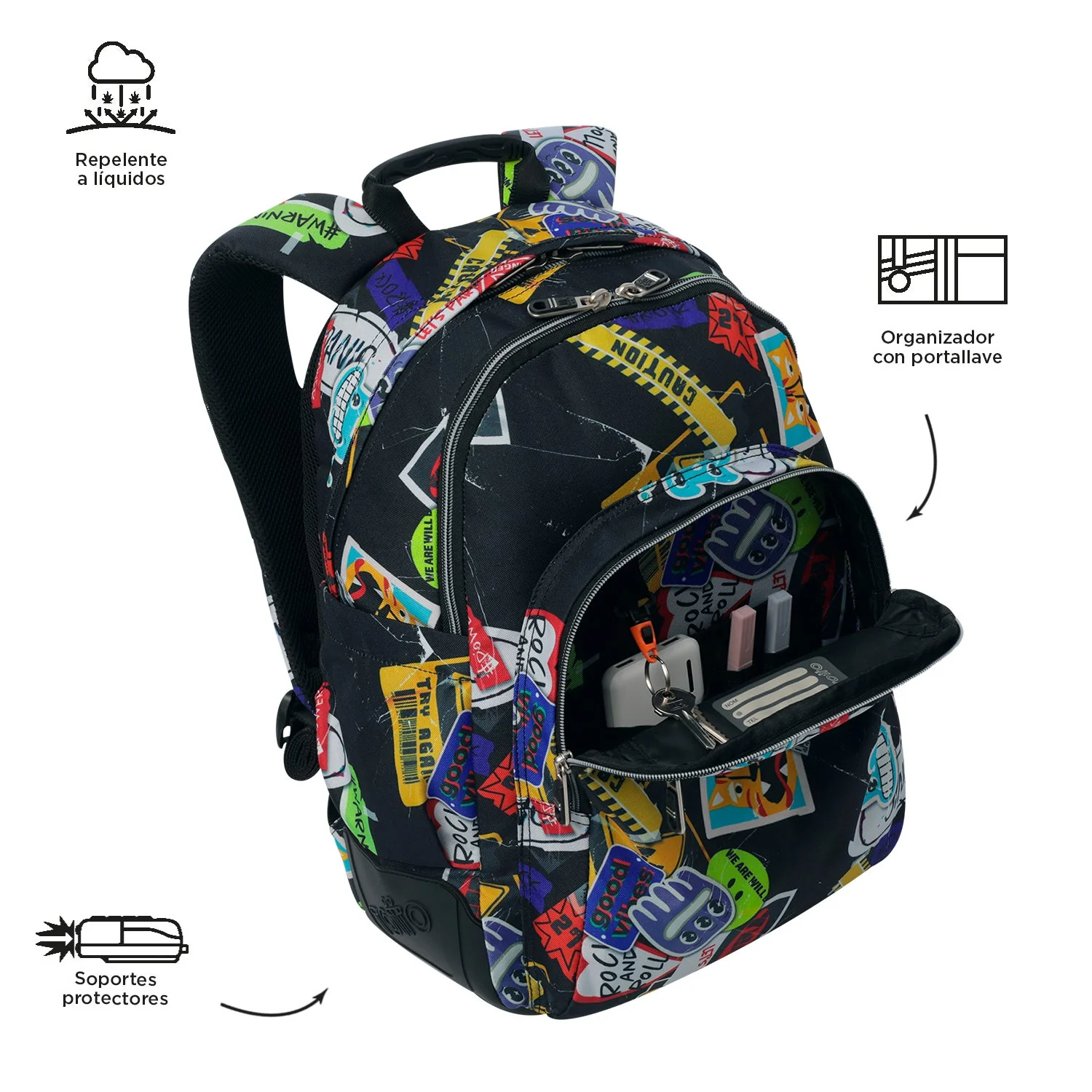 Pack escolar Sticky - Mochila + Estuche 3 compartimentos - Image 6