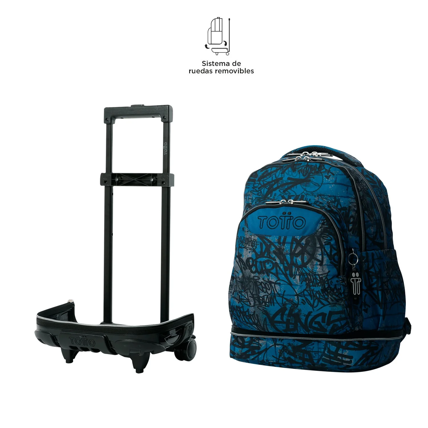 Pack escolar Urban Graph - Mochila con ruedas desmontable + Estuche 3 compartimentos - Image 2