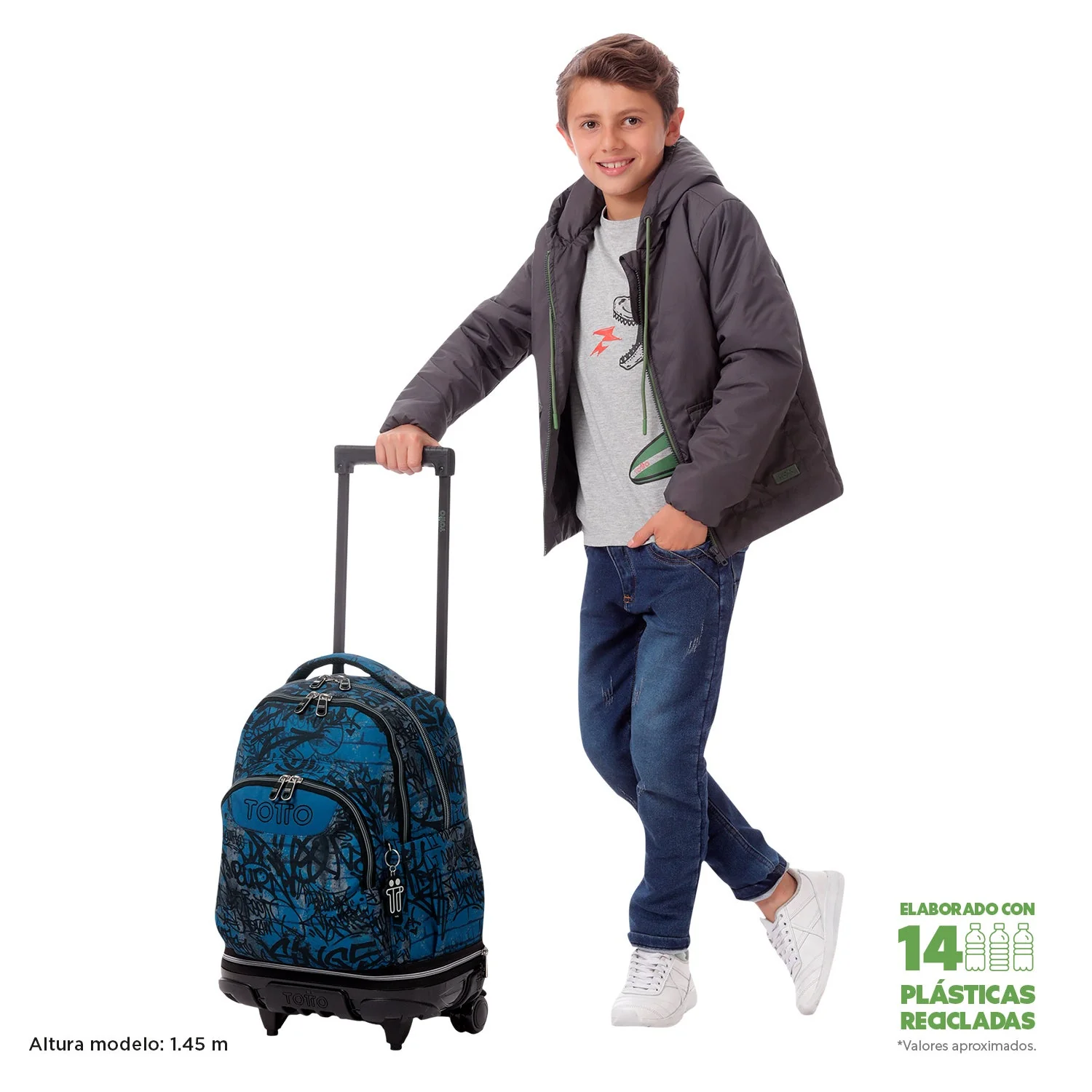 Pack escolar Urban Graph - Mochila con ruedas desmontable + Estuche 3 compartimentos - Image 7
